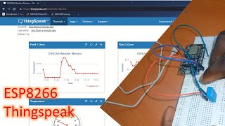 How to Send Data from ESP8266NodeMCU to Thingspeak IoT Platform  Using DHT Sensor Data [upl. by Suhcnip]