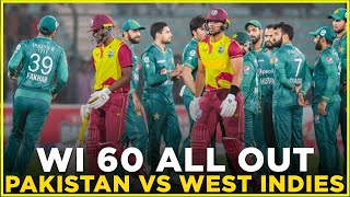 West Indies All Out on 60 Runs  Pakistan vs West Indies  1st T20I Highlights  PCB  MA2L [upl. by Aniraad116]