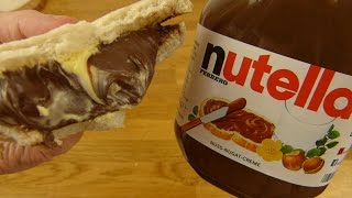 One Jar Of Nutella 800g Sandwich amp Eating [upl. by Eelsnia]