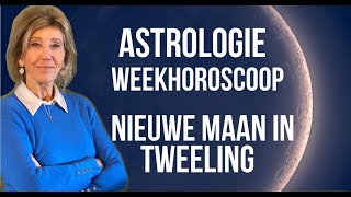 ASTROLOGIE WEEKHOROSCOOP 1 TOT 8 JUNI 20246 JUNI 2024 STAAT DE NIEUWE MAAN IN TWEELING [upl. by Ainnos]