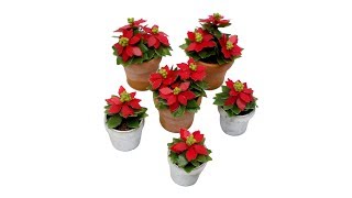 Making Miniature Poinsettias in 12th scale with stencils by Angie Scarr ADVENT CALENDAR 10 [upl. by Spatola]