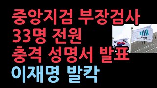 중앙지검 부장검사 33명 전원 성명서 발표민주당 이재명 직격했다 [upl. by Ula]