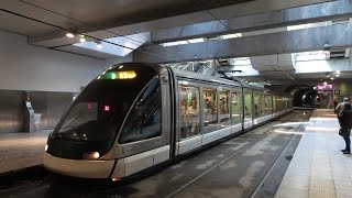 France Strasbourg Line A amp D trams at Gare Centrale station underground [upl. by Ennasil]