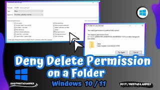 How To Deny Delete Permission on Folder  Windows 10  11 [upl. by Yraunaj]