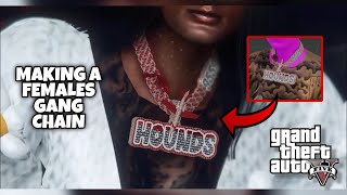 Making A Female’s Blood Gang Chain Set In GTA RP FiveM  Blender 3D Modeling [upl. by Milissent]