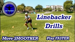 3 Linebacker Drills for Speed and Agility  Football Drills [upl. by Angadreme]