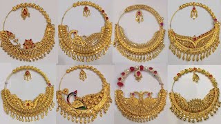 GOLD NATH DESIGNS  Latest Bridal Gold Nose Ring Designs With WEIGHT And PRICE  Divya Lifestyle [upl. by Tiat]