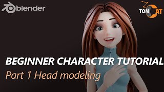 Blender Beginner Complete Character Tutorial  Part1  Modeling the Head [upl. by Kristofer528]