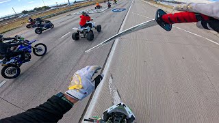 Fast 100 Motorcycle Stunt Ride In Denver [upl. by Neruat44]