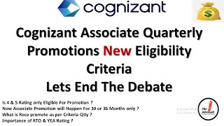 Cognizant Associate PromotionCognizant Associate Promotion New Eligibility CriteriaQtly Promotions [upl. by Bernadene831]