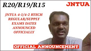 JNTUA 4142 BTECH REGULARSUPPLY EXAMS DATES WITH NOTIFICATION ANNOUNCED OFFICIALLY jntua [upl. by Notsruht192]