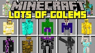 Minecraft LOTS OF GOLEMS MOD  BUILD GOLEMS AND FIGHT ZOMBIE APOCALYPSE  Modded MiniGame [upl. by Alekat]