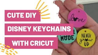 CUTE DIY DISNEY KEYCHAINS WITH YOUR CRICUT [upl. by Llezo]