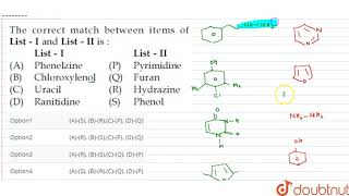 The correct match between items of List  I and List II is ListIListIIA Phenelzi [upl. by Goldshlag302]