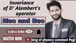 Invariance of D Alemberts Operator [upl. by Robillard576]