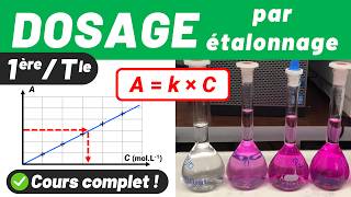 DOSAGE PAR ÉTALONNAGE Absorbance Couleur dune solution ✅ Cours complet 💪 Première  Terminale spé [upl. by Eldnik]