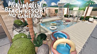 roblox bloxburg  no gamepass minimalist modern beach resort ꒰207k꒱  ꒰ build amp tour ꒱ [upl. by Akissej]