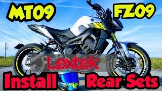 MT09 FZ09 Lextek Rear Set Installation [upl. by Phia536]