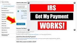 IRS quotGet My Paymentquot Tool WORKS [upl. by Shiverick416]