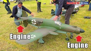 RARE LARGE SCALE RC Dornier Do 335 Engine front and back WWII FIGHTER FORMATION FLYING [upl. by Weissmann]