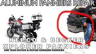 How to REPAIR ALUMINUM PANNIERS  Hepco amp Becker XPLORER review [upl. by Rausch]