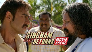 Ajay Devgn Ne Di Baba Ko Dhamki  Singham Returns Movie Scene [upl. by Nama534]