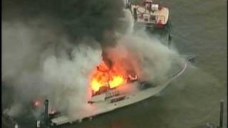 NJ Boat Engulfed In Flames [upl. by Alaekim728]