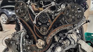 CHAINE DE DISTRIBUTION 30 TDI 272 CV  30 TDI TIMING CHAIN REPLACEMENT [upl. by Nosyt110]