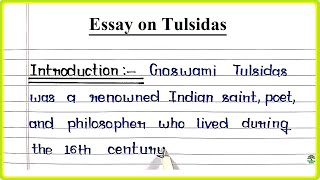 Essay on Tulsidas in English  Write an Essay on tulsidas  Tulsidas par Essay English mein [upl. by Aicnilav110]