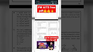 PW AITS free pdf 🔥🔥 shorts pw trending neet [upl. by Ettecul144]