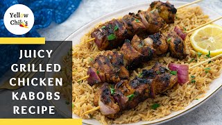 Easy Juicy Grilled Chicken Kabobs Recipe  Perfect for Beginners [upl. by Ludlow]