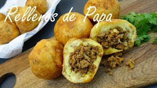 Rellenos de Papa Recipe  Papas Rellenas  Puerto Rican Stuffed Potatoes [upl. by Aseefan21]