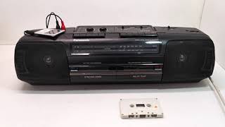 Vintage PANASONIC RXFT510 Radio Double Cassette Recorder Boombox [upl. by Clarette]