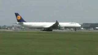 Lufthansa A346 departs YUL on runway 24R [upl. by Ocin808]