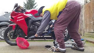 Honda CBR125R Sound Test Leovince exhaust DB Killer Catalyst Noise Eliminator Exhaust Flow Muffler [upl. by Marcie]