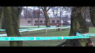 Cyclocross  veldrijden Zonhoven 2015 aspiranten 12 jaar Joes Oosterlinck 3de plaats [upl. by Tijnar]