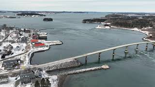 Eastern Most Town in the USA Lubec Maine amp Campobello Island Canada Winter 2023 filmed in 51k HD [upl. by Joellyn]