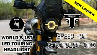 WORLDS 1st Touring Headlight for TRIUMPH SPEED 400 amp SCRAMBLER 400 X  Made in India  VAISHNU [upl. by Rufford181]