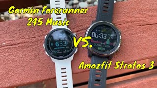 Garmin Forerunner 245 Music vs Amazfit Stratos 3  Which should you buy [upl. by Saimerej]