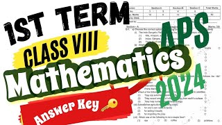 Answer key 🔑 Mathematics class viii Aps 1st term examination 2024  Grade 8 Nsm book 📖 3 [upl. by Steele510]