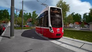 TramSim Vienna 1 StefanFadinger Platz  Prater Hauptallee Flexity [upl. by Sekyere]