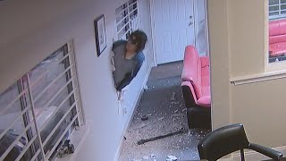 Woman seen on video trashing SE Houston auto shop leaving in stolen car [upl. by Lian78]