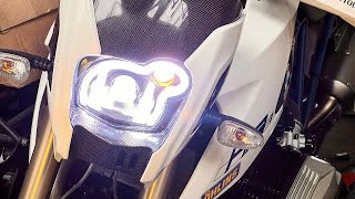 Fitting an LED headlight to a BMW HP2 Megamoto [upl. by Kellda367]