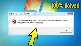 The Dynamic link library KERNEL32dll in Windows 7  How To Fix Error Entry Point Not Found ✅ [upl. by Ailahtan529]