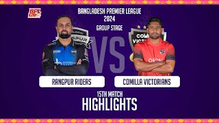 Comilla Victorians vs Rangpur Riders  Highlights  15th Match  Season 10  BPL 2024 [upl. by Leisam299]