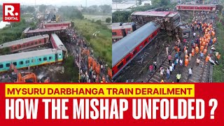 MysuruDarbhanga Express Derails After Collision  Tragic Accident Caught from Birds Eye View [upl. by Enenej]