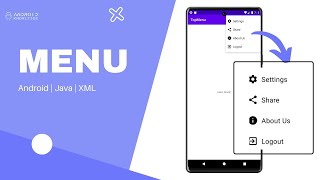How to Create Menu in Android Studio using Java  Android Knowledge [upl. by Heathcote]