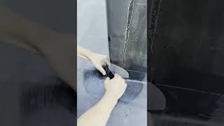 Installing a corner patch on a EPDM Rubber membrane [upl. by Hsirrehc]