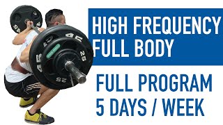 HIGH FREQUENCY 5 Day Full Body Split  Full Hypertrophy Program [upl. by Schaefer18]