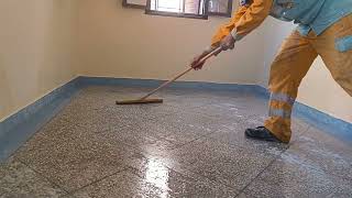 How to clean terrazzorestore terrazzo tiles to their original color [upl. by Chen]